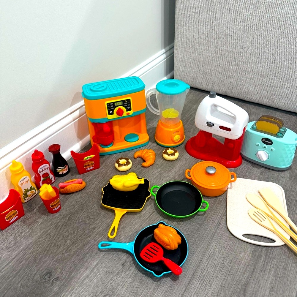 Orange and Blue Kids Kitchen Accessories Set